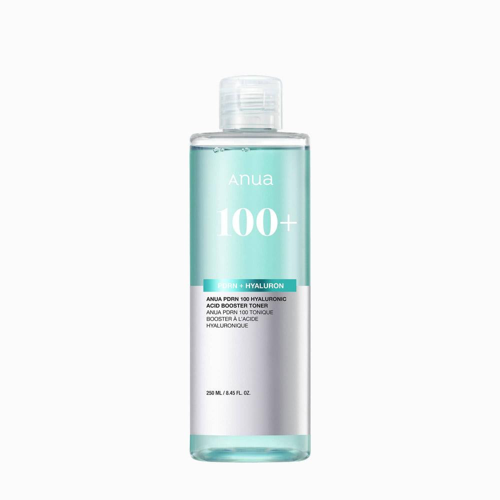 Anua PDRN 100 Hyaluronic Acid Booster Toner, a hydrating Korean toner with PDRN and hyaluronic acid.