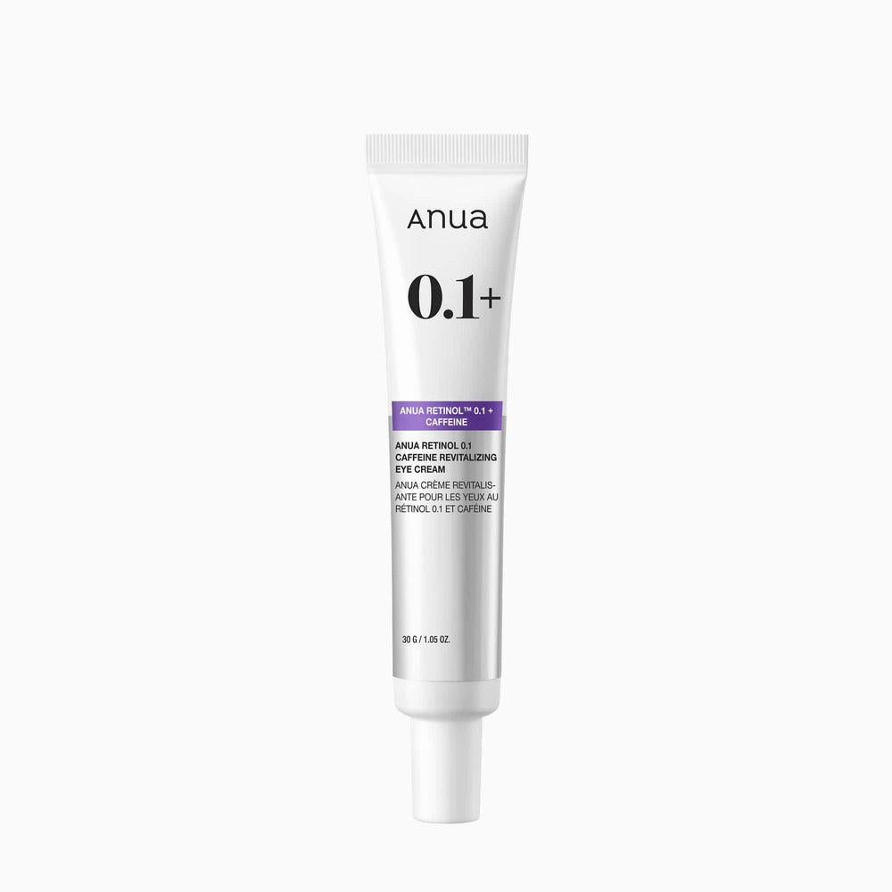 Anua Retinol 0.1 Caffeine Revitalizing Eye Cream, a 30g Korean eye cream for dark circles, puffiness, and fine lines.