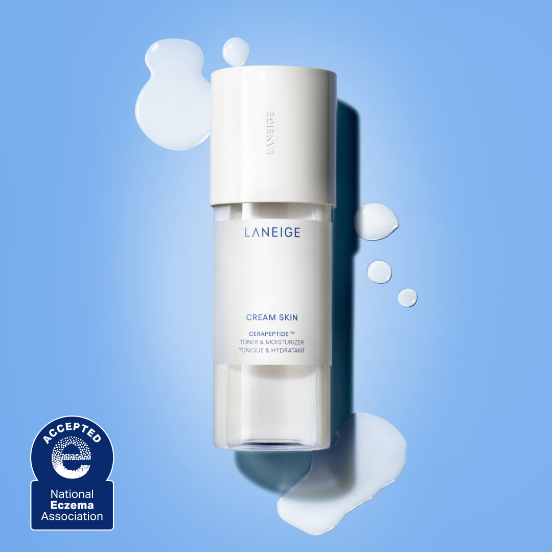Laneige Cream Skin Cerapeptide Refiner, a milky ceramide-peptide toner that hydrates and softens skin.