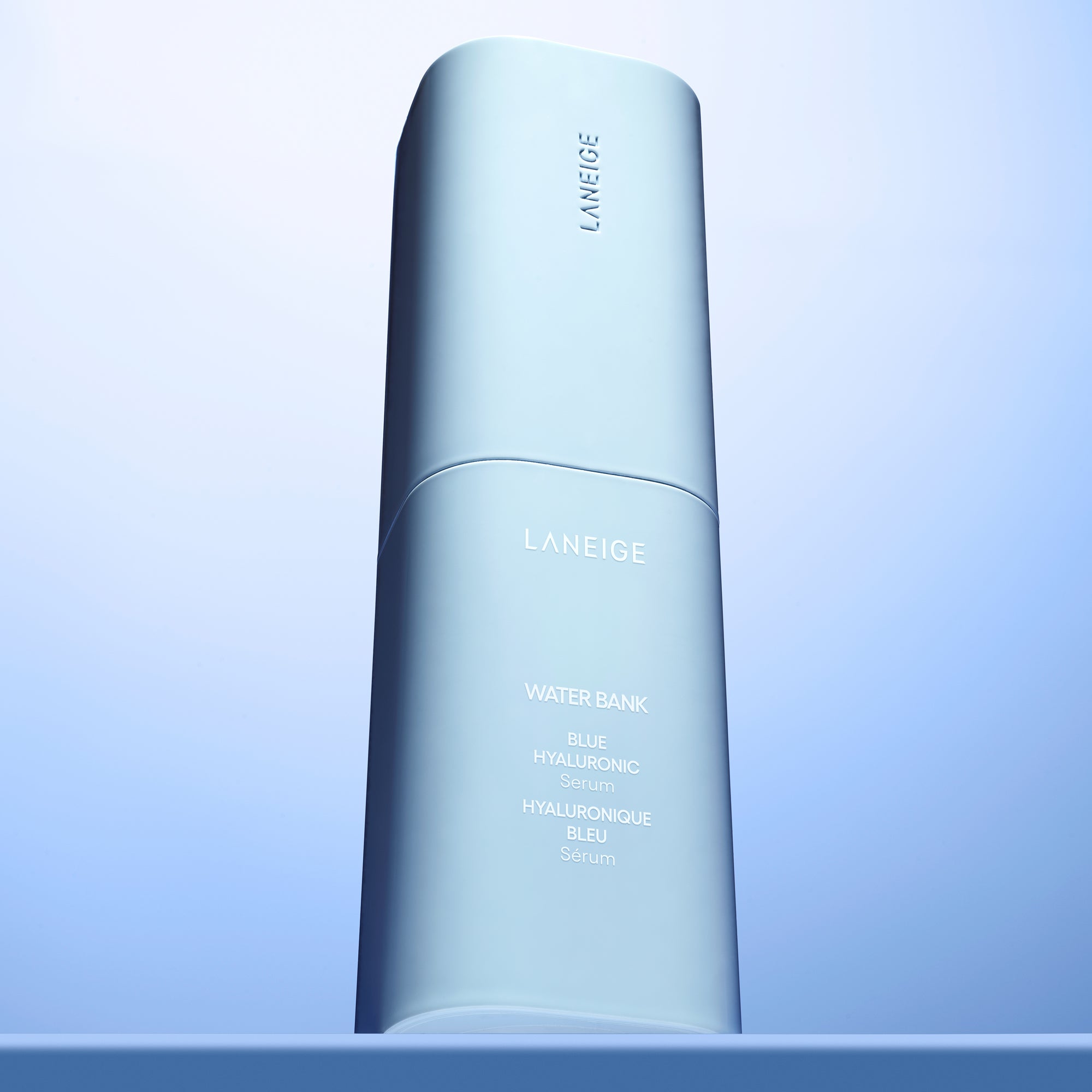 LANEIGE Water Bank Blue Hyaluronic Serum, a hydrating 50ml Korean serum with blue hyaluronic acid and peptides.