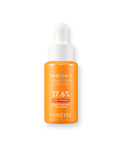 Laneige Radian-C Vitamin Spot Ampoule, a high-strength vitamin C serum that targets dark spots and dullness.