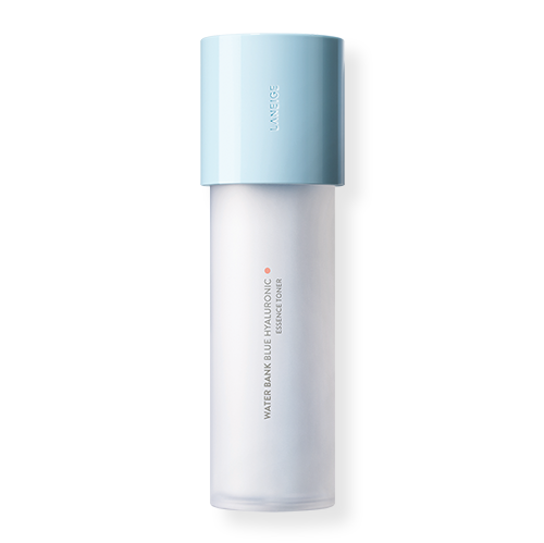 Laneige Water Bank Blue Hyaluronic Essence Toner, a hydrating essence toner with blue hyaluronic acid and niacinamide.